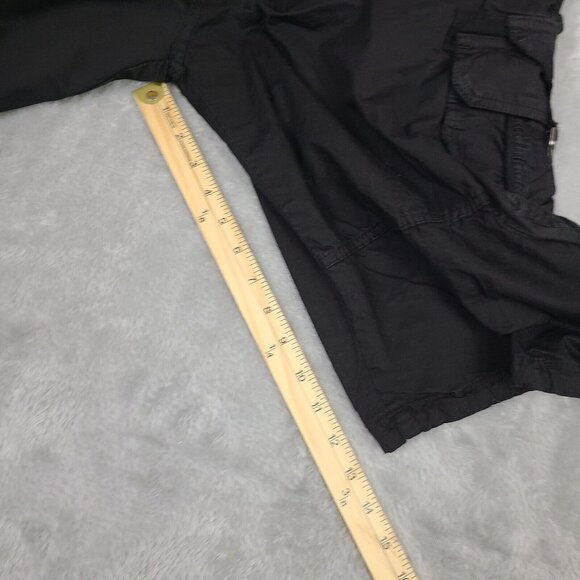 Galaxy By Harvic Men's Black Belted Waist Drawstring Hem Cargo Shorts 40‎ - Picture 10 of 11